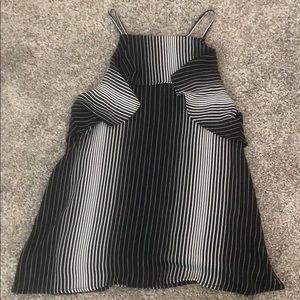 striped tank top with ruffle